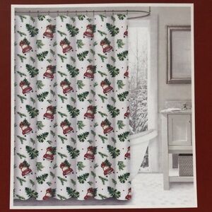 NIP Dash Away Home 100% Cotton Christmas Truck with Tree Shower Curtain